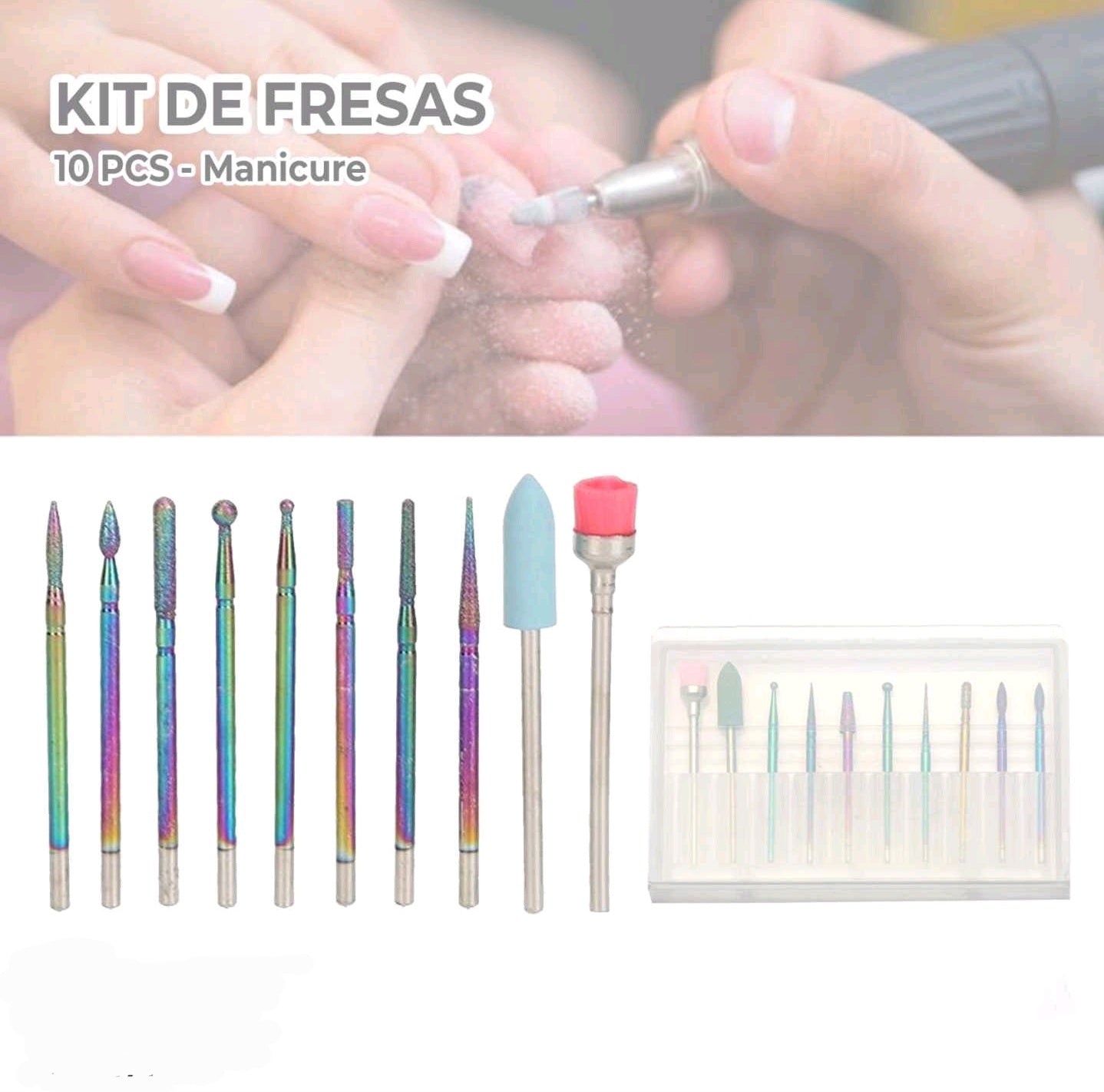 Kit Fresas Manicure 10 pcs