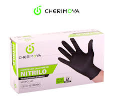 Guantes de Nitrilo Cherimoya – Negros Talla M (Caja x 100 unidades)