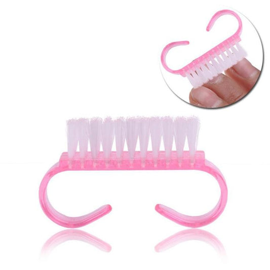 Cepillo de Uñas para Limpieza – Mango Curvo Rosado